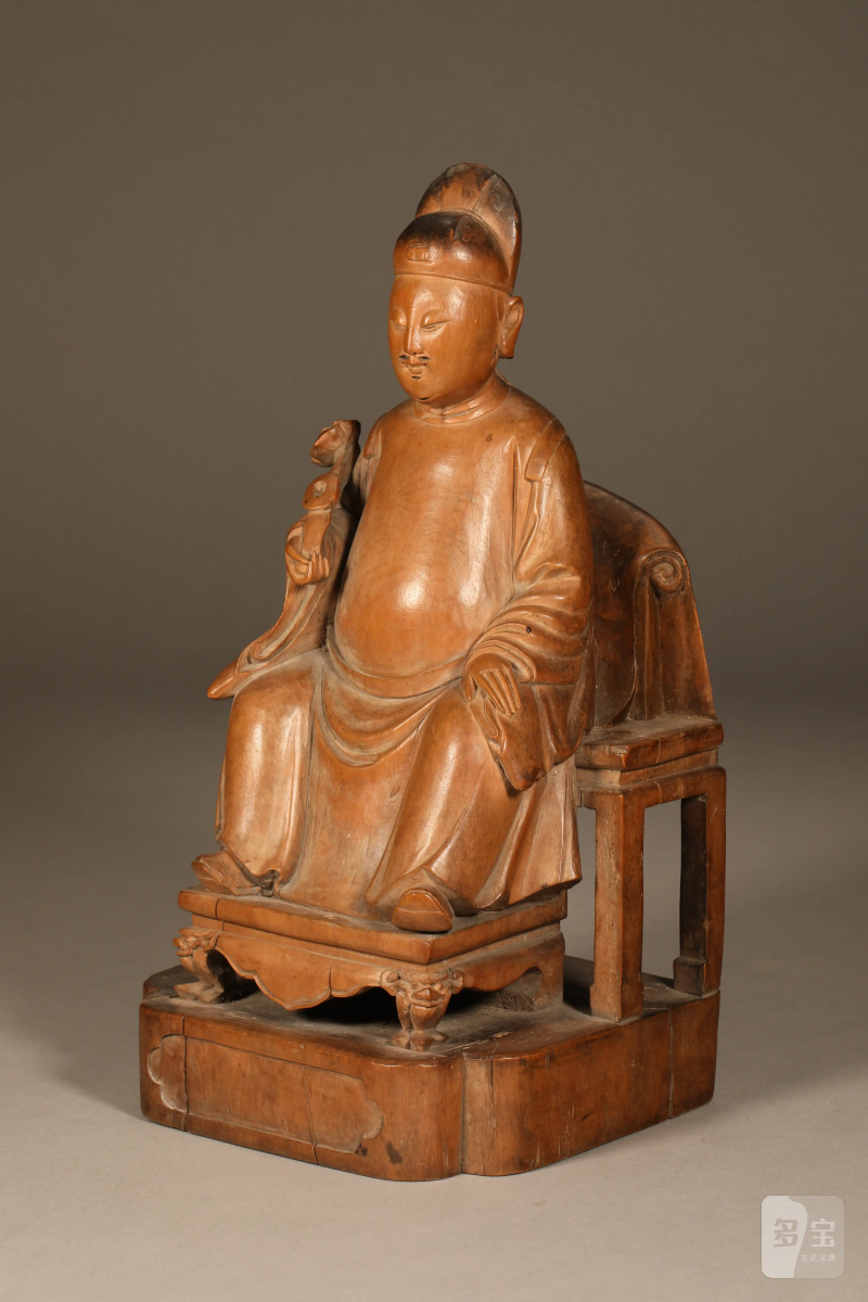 清 黄杨木刻文昌帝座像 - 图3